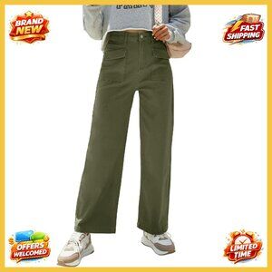 High Waisted Wide Leg Cargo Pants Y2K Retro Chic Casual Hiking Joggers